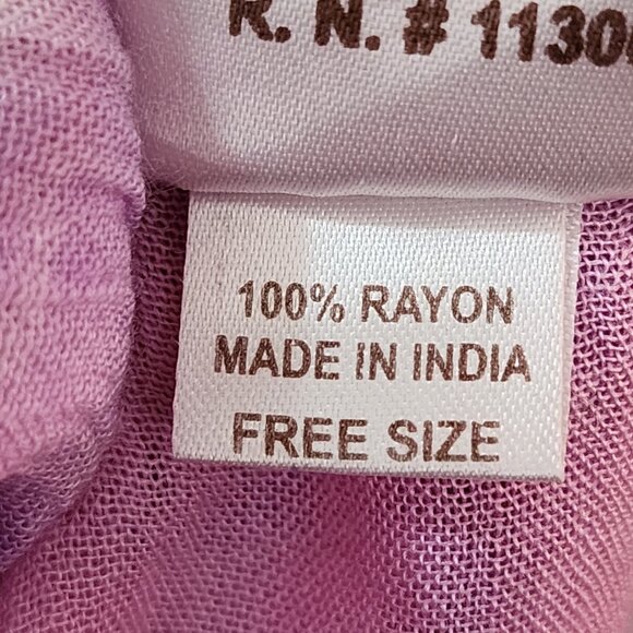 India Boutique Pink Purple Tie Dye Print Cinch Waist Beach Cover Tunic - Picture 8 of 8